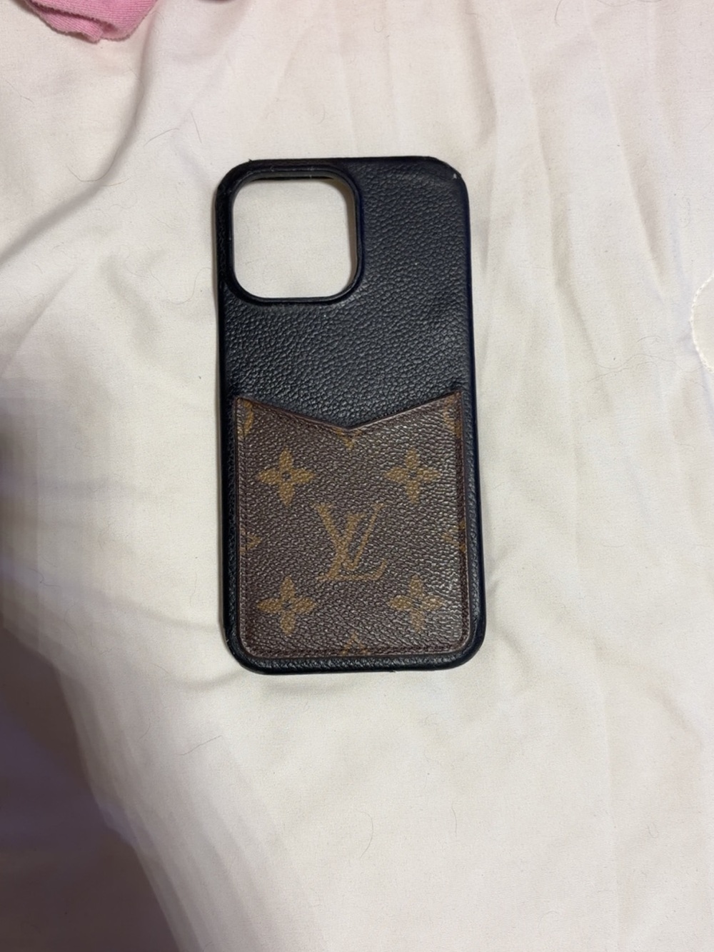 Louis Vuitton Black Case with Brown Monogram Card Pocket